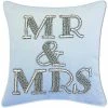 Edie Home Celebrations Beaded "Mr & Mrs" Decorative Pillow