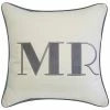 Edie Home Celebrations Embroidered "Mr" Decorative Pillow