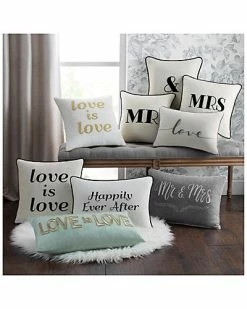 Edie Home Celebrations "Mr & Mrs" Decorative Pillow -Cheap Edie Home Store 3030591082 RLLD 3
