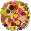 Edie Home Dimensional Spring Floral Round Decorative Pillow