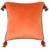 Edie Home Velvet Reversible Tassel Decorative Pillow