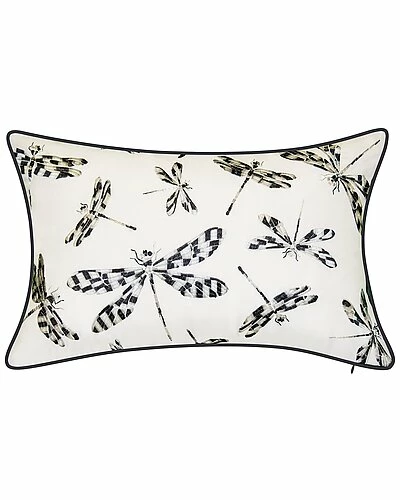 Edie Home Indoor/Outdoor Embroidered Dragonflies Decorative Pillow 3 Edie Home Indoor/Outdoor Embroidered Dragonflies Decorative Pillow