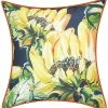 Edie Home Indoor/Outdoor Sunflower Watercolor Reversible Decorative Pillow