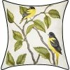 Edie Home Indoor/Outdoor Embroidered Birds Decorative Pillow