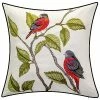 Edie Home Indoor/Outdoor Embroidered Birds Decorative Pillow