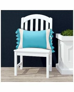 Edie Home Indoor & Outdoor Colorblock Tassel Fringe Lumbar Decorative Pillow -Cheap Edie Home Store 3030966205 RLLD 4