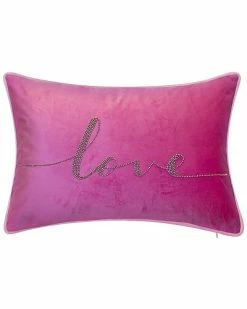 Edie Home Celebrations Beaded Love Decorative Pillow