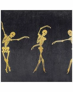Edie Home Halloween Velvet Gold Dancing Skeletons Decorative Pillow -Cheap Edie Home Store 3050098915 RLLD 3