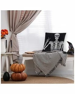 Edie Home Edie@Home Halloween Velvet Peace Skeleton Decorative Pillow -Cheap Edie Home Store 3050098916 RLLD 5