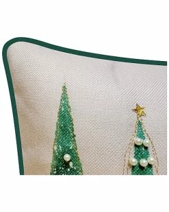 Edie Home Modern Christmas Trees With Pearls & Embroidery Decorative Pillow -Cheap Edie Home Store 3050098922 RLLD 5