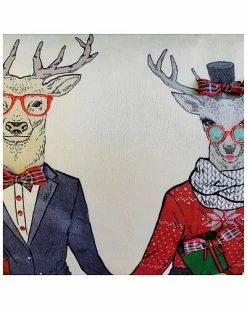 Edie Home Edie@Home Mr & Mrs Reindeer Christmas Decorative Pillow -Cheap Edie Home Store 3050098927 RLLD 3