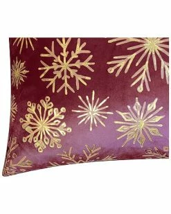 Edie Home Snowflakes Velvet Foil Print Holiday Decorative Pillow -Cheap Edie Home Store 3050098951 RLLD 5