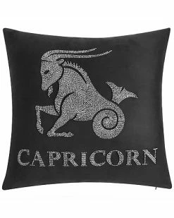 Edie Home Zodiac Astrology Velvet Beaded Decorative Pillow Aquarius